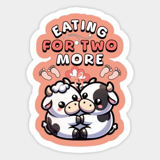 Pregnancy Eating For Two More Cute Cows Sticker